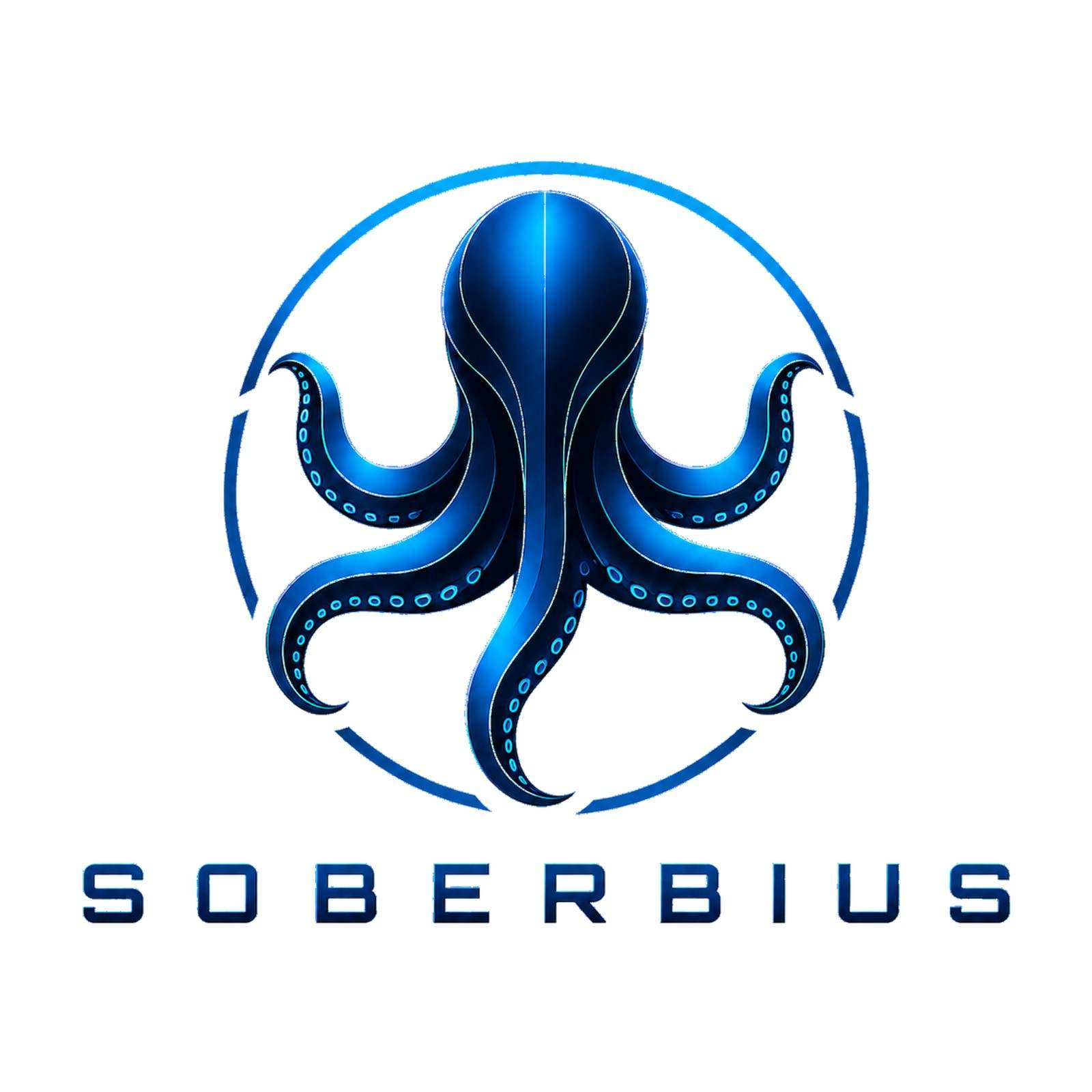Pulpo azul con texto Soberbius
